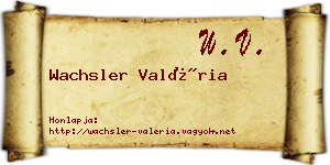 Wachsler Valéria névjegykártya